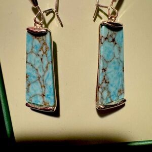 Robert Lee Morris RL Long Mosaic Turquoise Silver Semiprecious